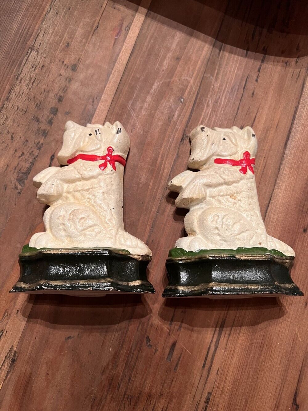 Vtg (2) Iron Westie Terrier Dog BOOKENDS Scotty Westmoreland Doorstop